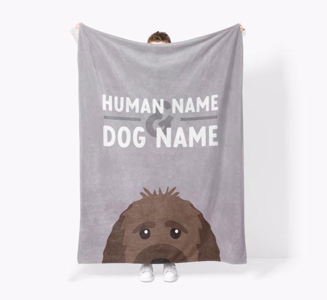 Human & Dog Name: Personalised {breedFullName} Premium Sherpa Fleece Blanket